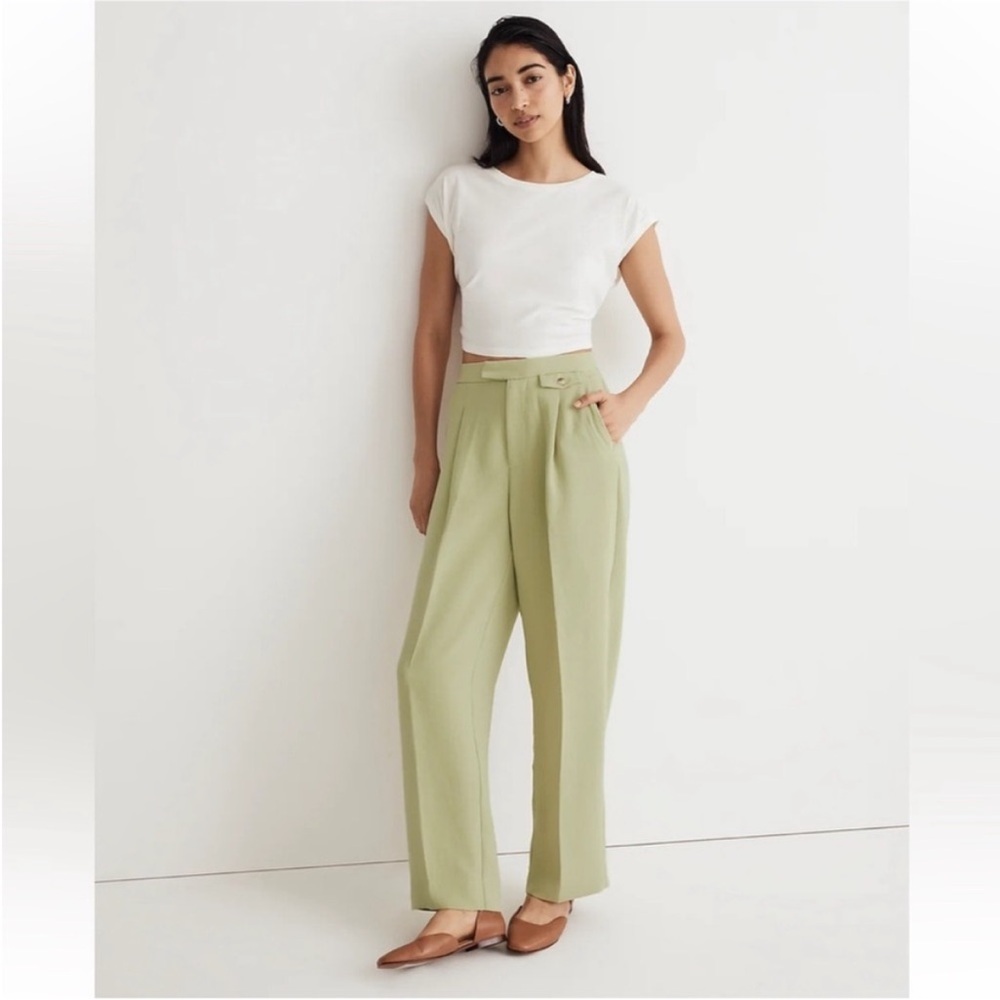 Madewell Light Mint Green Women's The Rosedale High-Waisted Trousers